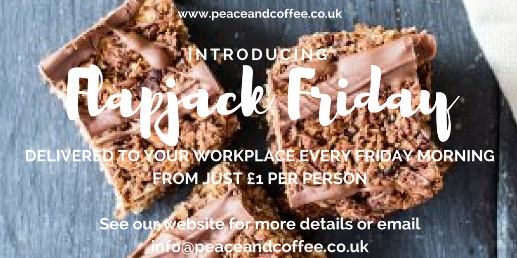 Peace_andCoffee's tweet photo. Happy Friday everyone! But could it be EVEN better next week?! Introducing 'Flapjack Friday!' See our website for more details...
@OwensCoffee @swdbn @DartmoorDbn @swbusinessexpo #plymouth #tavistock #EmployeeEngagement #perksatwork #telltheboss https://t.co/x5aY7TJawO