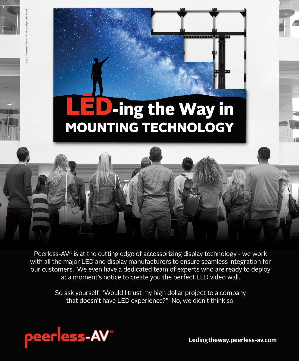 Winners! We won Gold in the AVA Digital Awards for the "Peerless-AV – LĒD-ing the Way in Mounting Technology" e-blast. We won in the Web-Based Production | Interactive Communication | 58. E-Blast category.  See the entire list of winners here: enter.avaawards.com/winners/