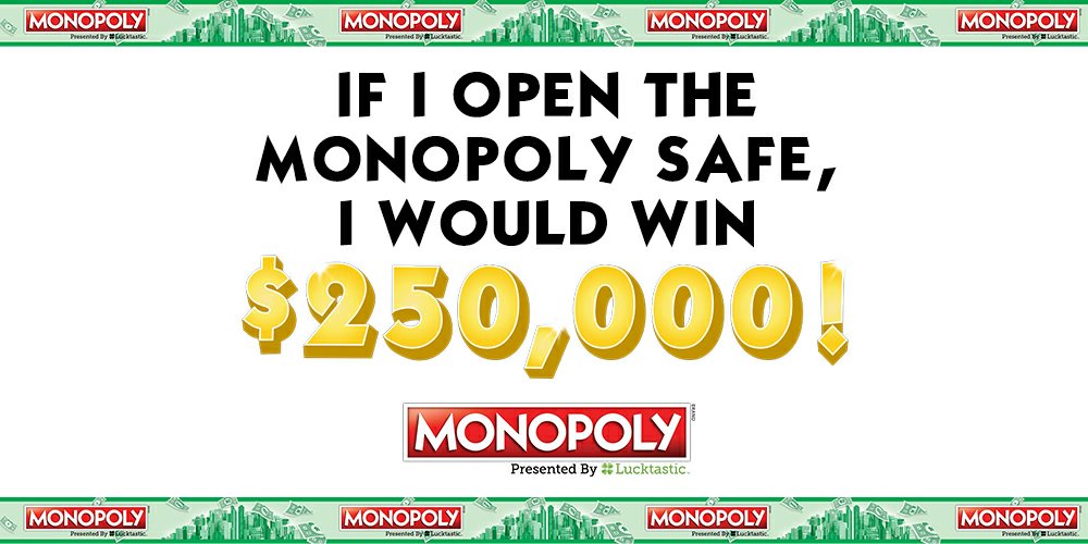 AveryLinLuxx's tweet photo. Lucktastic and MONOPOLY are giving away up to $250,000! https://t.co/HepekWp7t2 https://t.co/FK6cfKrCW5