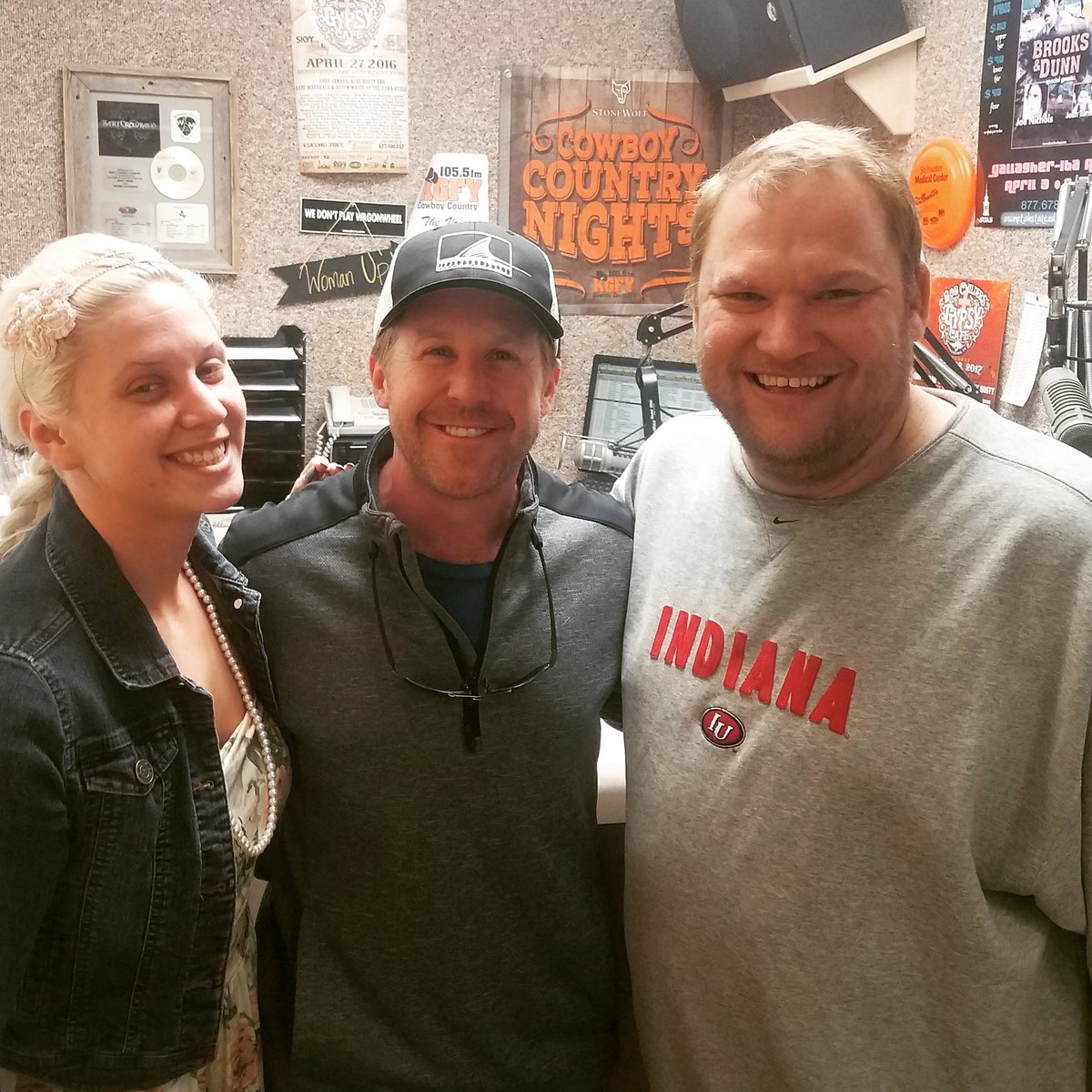 corlissonair's tweet photo. Had @kyle_park in the @KGFYCountry studio this morning, catch him on again at 5:50 with me &amp;get tickets now to see him @TumbleweedOK TONIGHT https://t.co/NlrcT4w9cv