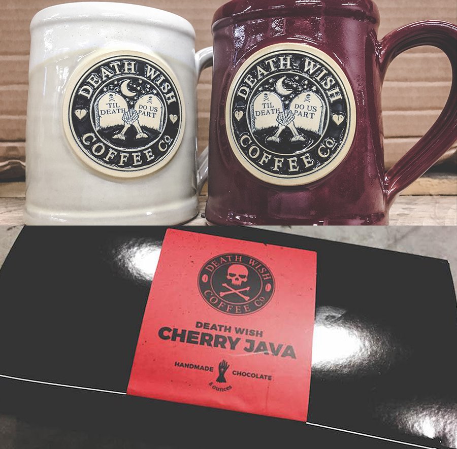 #FreebieFriday #FridayFeeling Love is dead so we're giving away a Valentines Day Mug Set, Java Bark, and patch to five people. Ends 2/2. Follow, RT, and ENTER to win here: deathwishcoffee.com/vday