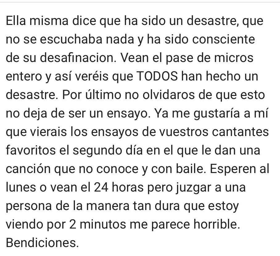 Cuesta, pero a veces se encuentran comentarios con sentido y educación en el pase de micros de Ana de Havana. #OTDirecto19E #AnaFinalista19E