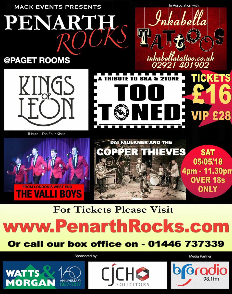 Penarth Rocks tickets will be available at our shop <a href="/BeachHutBarry/">The Beach Hut</a> from tomorrow! £16 each