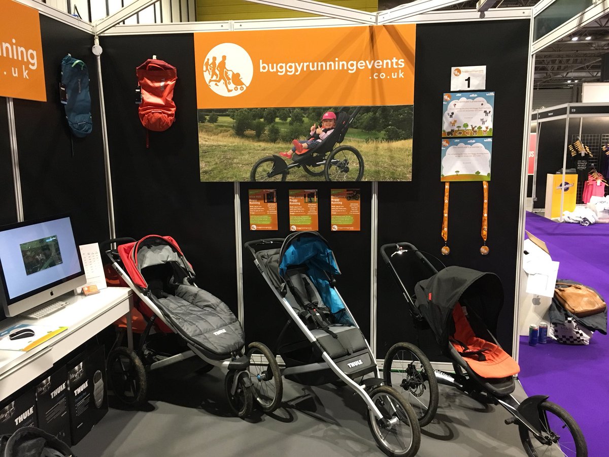 BuggyRunningUK's tweet photo. Stand F10 all setup and ready for the National Running Show at the Birmingham NEC tomorrow and Sunday. Pop by our stand for some great show only offers and find out more about our Buggy Running Events @nationalrunshow @UKRunChat #buggyrunning https://t.co/AkJGeO9Jrl