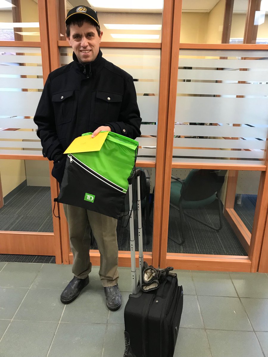 TDLorette's tweet photo. 20yrs working as a courier downtown Brandon. Congratulations Scott! @TDTeamBrandon https://t.co/Al78jTYZfx