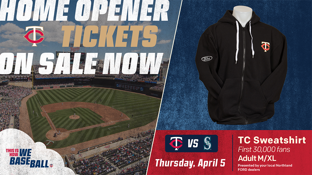 Twins's tweet photo. You'll want to be at Target Field on April 5th! https://t.co/6tcXNxTi6O https://t.co/aIAE2JXHlI