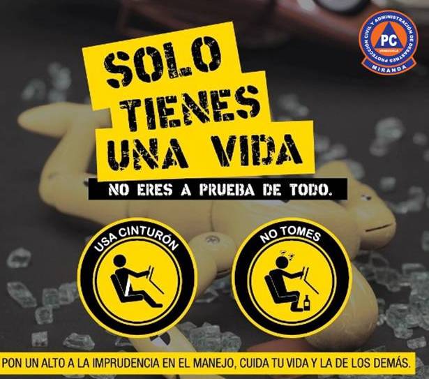 PCADMiranda's tweet image. Solo tienes una vida #MirandoAlFuturo #PCMiranda #MirandaPreventiva #DesarrollandoCulturaPreventiva #MirandaMásSegura #ConductorResponsable