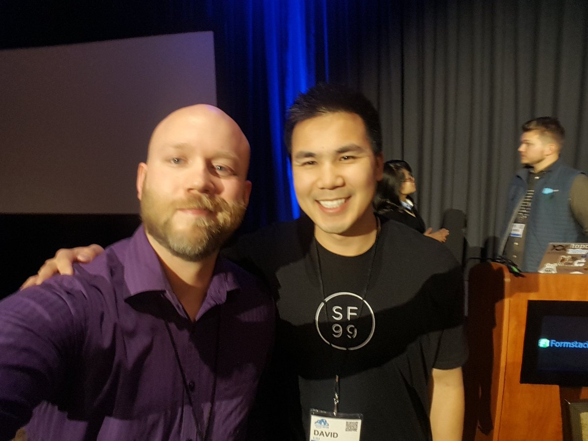 JoshVDavis's tweet photo. Met one of my heroes today @dvdkliu David Liu, can't thank him enough for all the help he gives to the #Salesforce community #SalesforceOhana #TahoeDreamin2018 https://t.co/fF6Sw76JMS