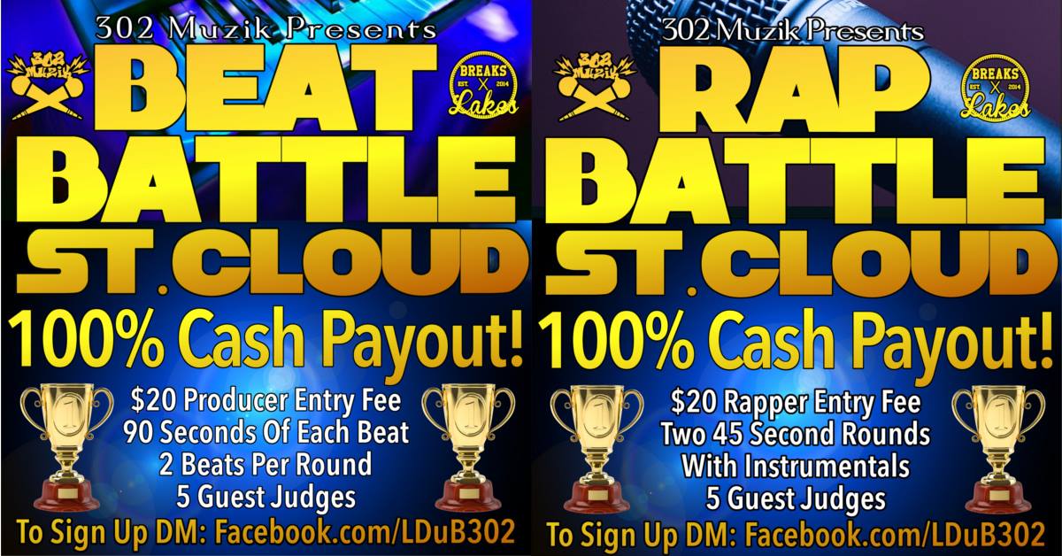 BREAKSxLAKES's tweet photo. Only a couple of spots left for the Beat &amp; Rap Battles in St. Cloud! 

Presented by @302muzik, winners walk out with straight cash!!!

Saturday, February 10th

9pm

Keller Bar in @redcarpetnc 

If you're interested, get at @LDuB302 ASAP!!!

https://t.co/dSZJyNEZbl https://t.co/fGB281f6l1