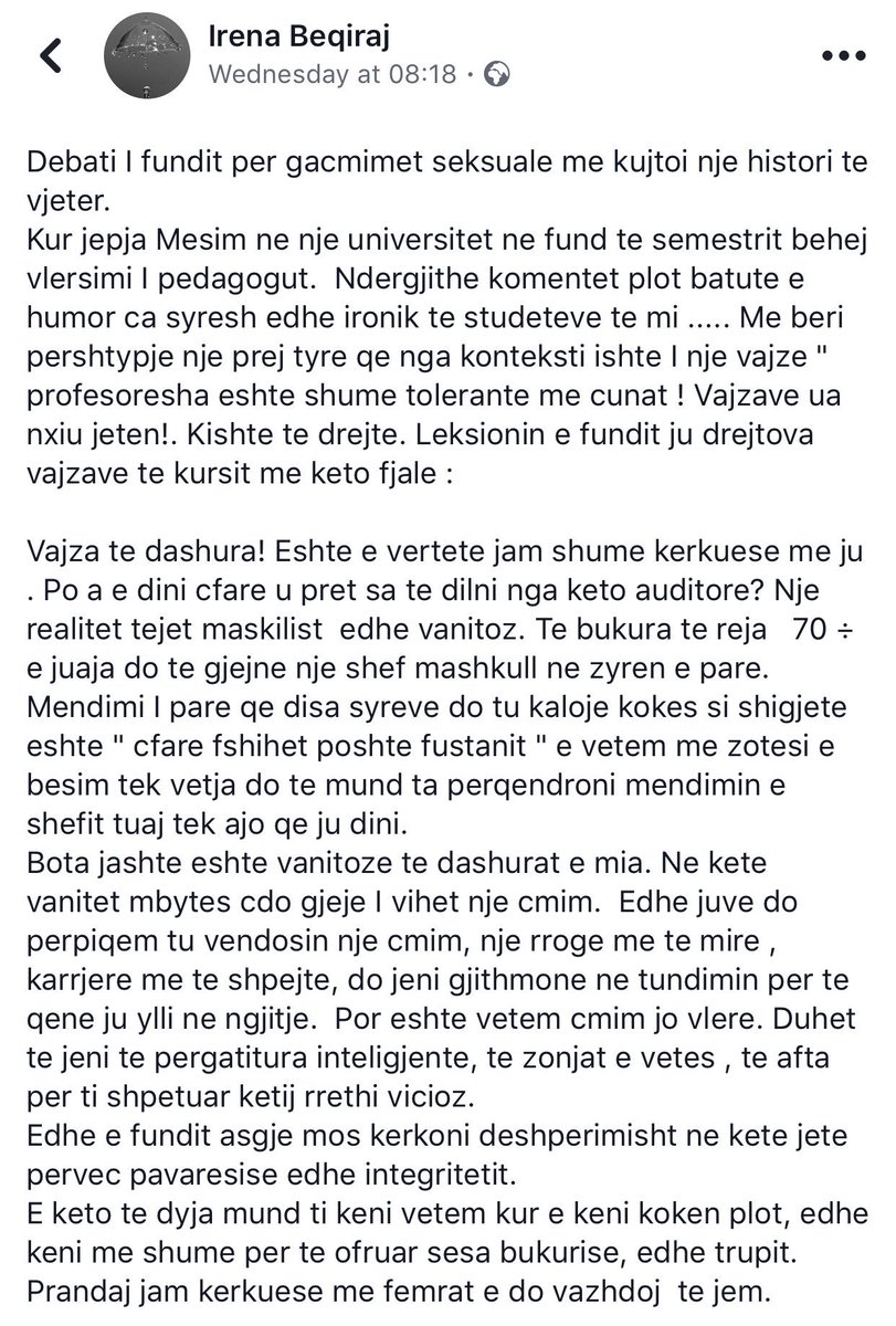 mozasthoughts's tweet photo. “Vajza të dashura! Asgjë mos kërkoni dëshpërimisht përveç pavarësisë dhe integritetit. Edhe këto dyja mund t’i keni vetëm kur e keni kokën plot, edhe keni më shumë për të ofruar sesa bukurisë edhe trupit.” #Shembull https://t.co/EC3efvtaQB