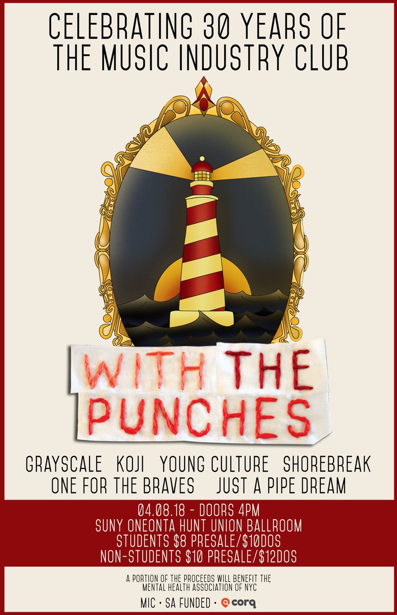 oneonta_mic's tweet photo. Catch @withthepunches, @GrayscalePA, &amp; MORE on 4/08 in Hunt Union Ballroom! 🖤

For more details please visit: https://t.co/RQ2uF80zBN https://t.co/KCOqWYqS9Y