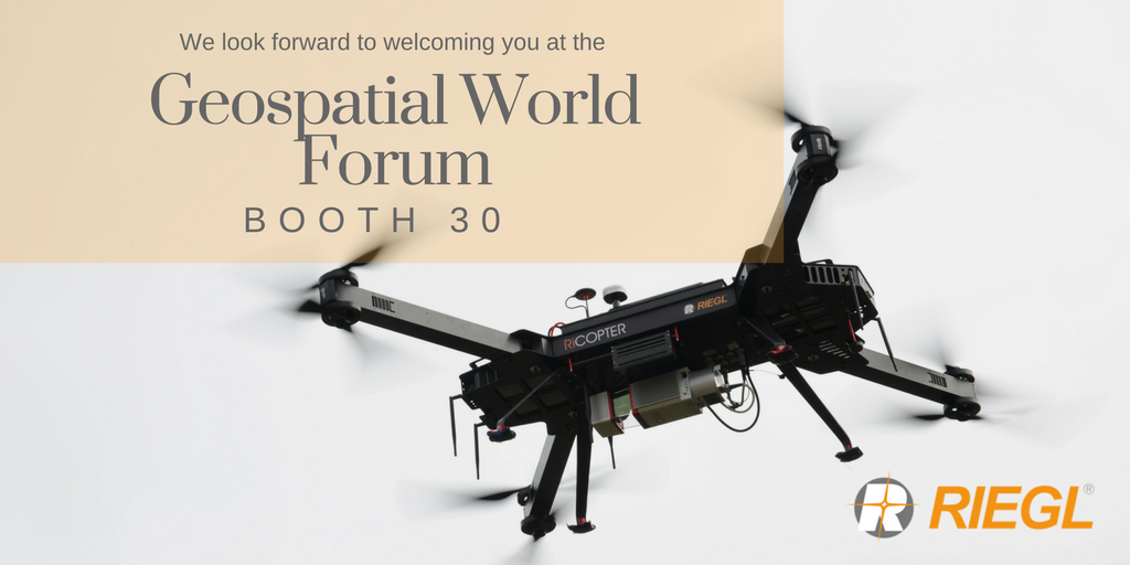 RIEGL's tweet image. Come and say hello to the RIEGL team at booth 30 at @geoworldmedia this week - We&apos;ve got lots of new technology on display - see for yourself how everything works! #geospatialworldforum