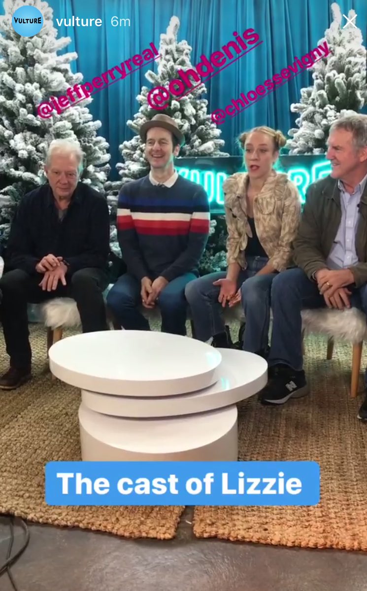 The #Lizzie cast at the <a href="/vulture/">Vulture</a> studio - Jeff Perry, Denis O’Hare, Chloë Sevigny and Jamey Sheridan [📷IG story] #Sundance