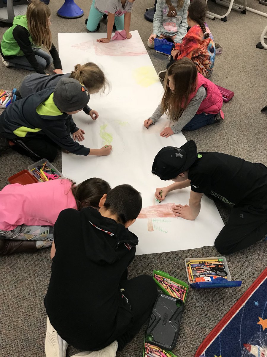 BrieMeucci's tweet photo. Making costumes and props for our readers theater performances! @KatieMcD2208  #huskylearning https://t.co/KfReMxW54C