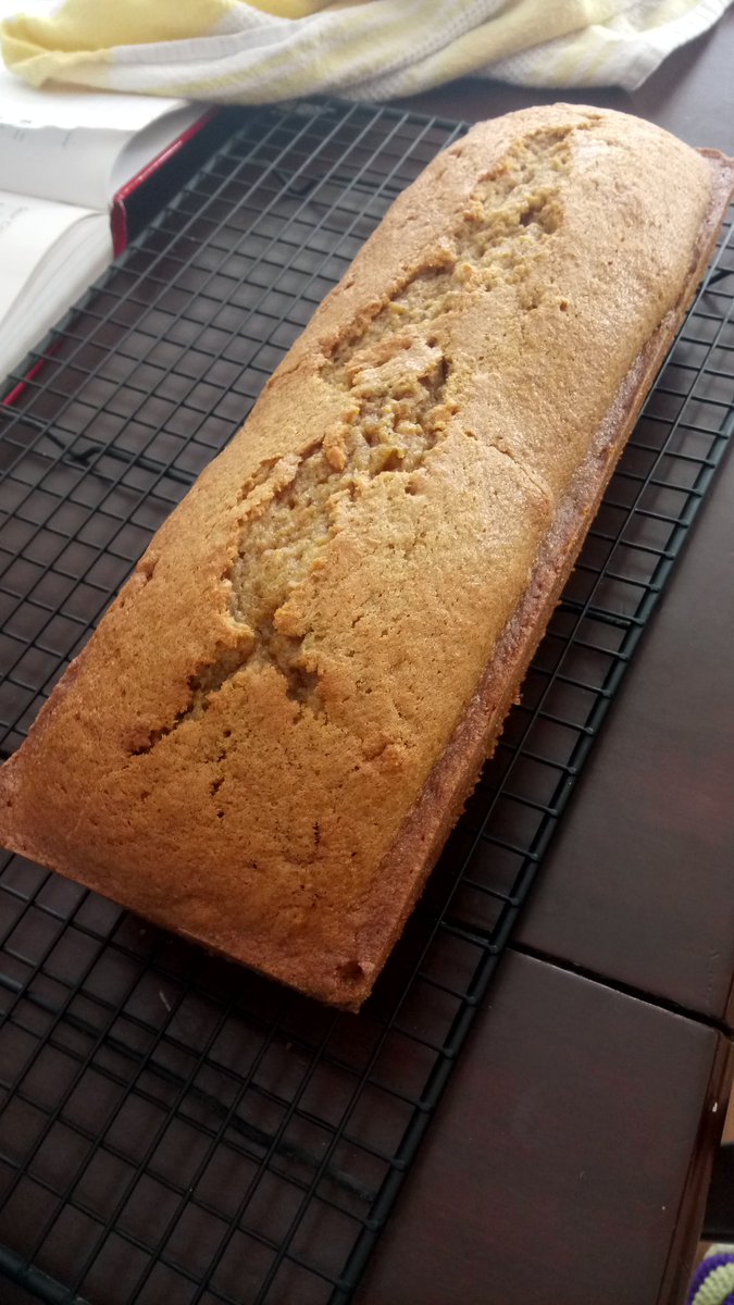 Lots of pumpkin equals an extra large loaf of pumpkin bread.
