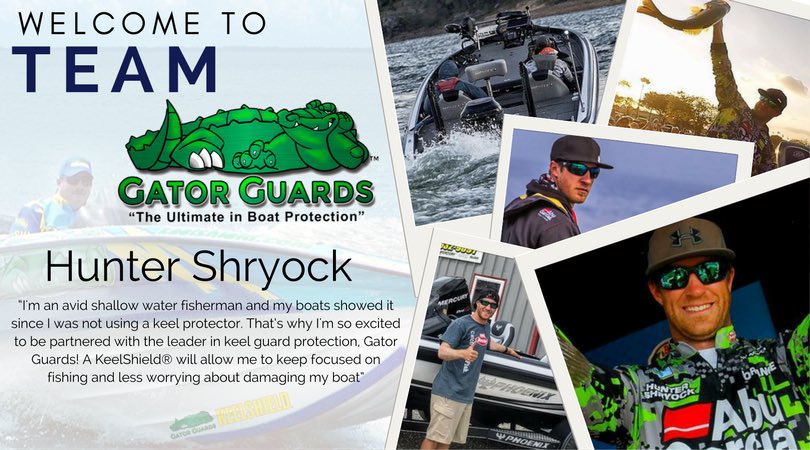 Hunter_Shryock's tweet image. I’m proud to represent Gator Guards this season!  No more worrying about scratching the 21 PHX! #keelshield @phoenixbassboat