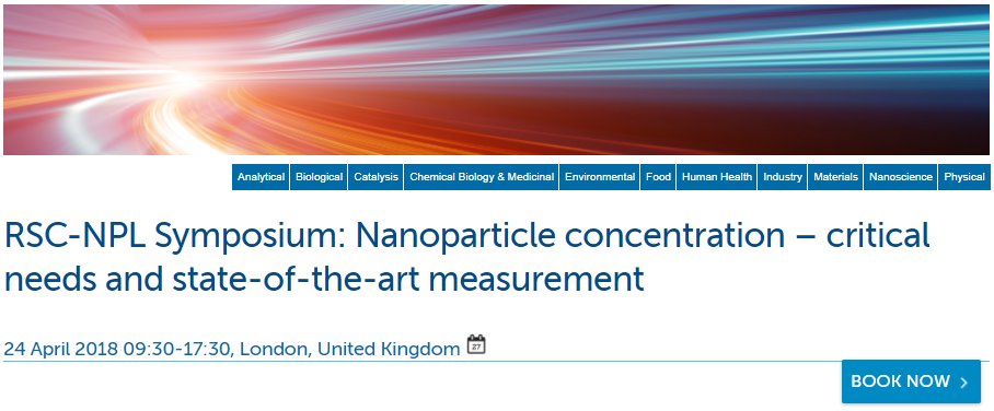 Book now or submit your abstract for the next <a href="/RoySocChem/">Royal Society of Chemistry</a> <a href="/NPL/">NPL</a> Symposium on #Nanoparticle on 24th April 2018 in London goo.gl/t3etR2