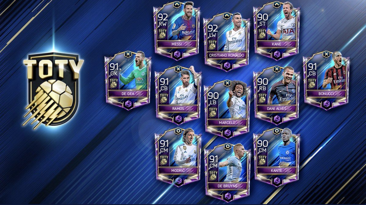 MLozada's tweet image. BIG @EAFIFAMOBILE TOTY Giveaway! 

Winner gets to select one TOTY Item! 

RT &amp;amp; Follow to enter! Reply with your choice! GLHF!