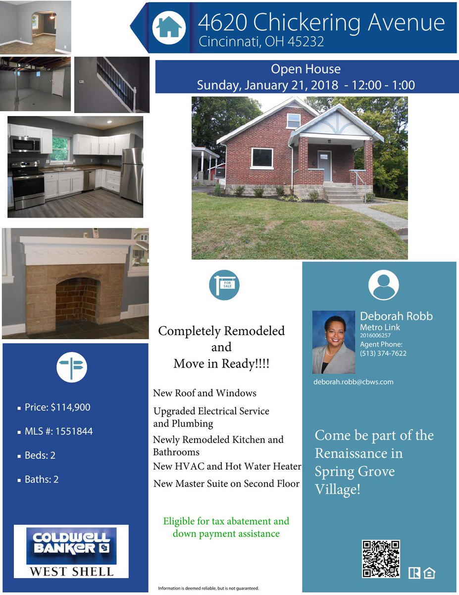 CincinnatiPort's tweet photo. Check it out...Open House for the latest #CincyHURC home! This Spring Grove Village home has been completely remodeled and is move in ready. Come check it out this Sunday from noon to 1:00 PM. https://t.co/wDQ8fbiDeF