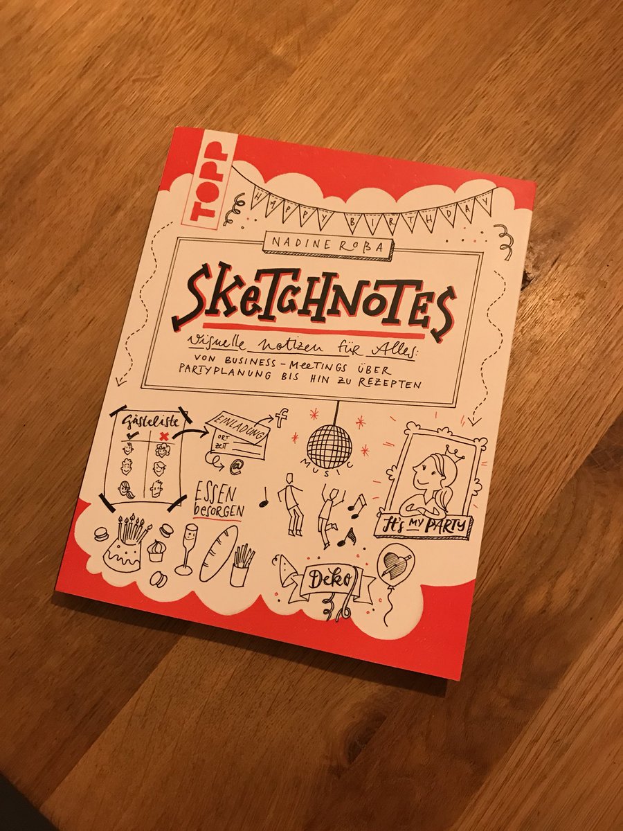 Püntklich zum einjährigen Jubiläum habe ich mir auch endlich mein Exemplar des #sketchnote Buchs von <a href="/nadrosia/">Nadine Roßa</a> ergattern können ;)
