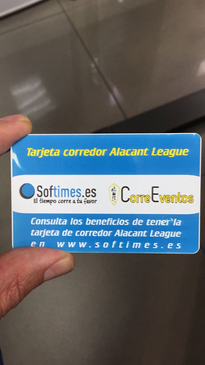 Seguimos sumando.
Ya tenemos la tarjeta corredor Alacant League.
Mira las ventajas de tenerlas en softimes.es