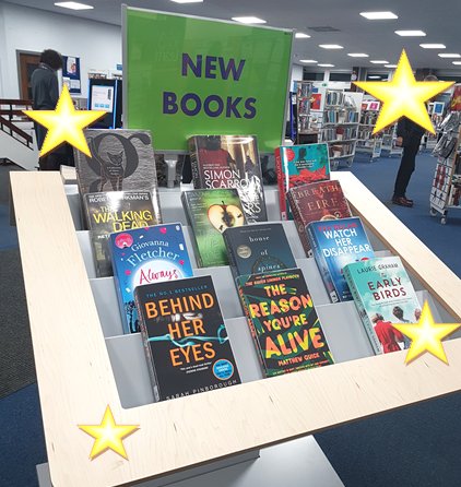leicslibraries's tweet photo. We've got lots of shiny new books on our lovely new book stand at #WigstonLibrary! Come and take one home and be the first to turn their pages! #lovelibraries #lovereading #thatnewbooksmell https://t.co/H7D7zSIrhM