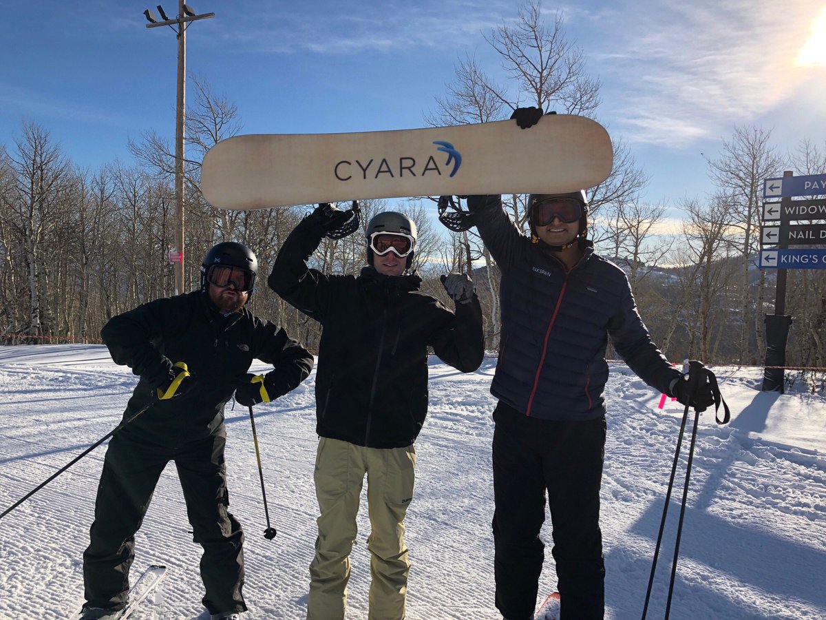 Some of our amazing investors from @PeakSpanCapital representing Cyara on the slopes!