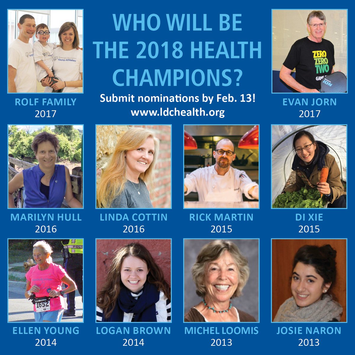 LDCHEALTH's tweet image. Who will be our 2018 Douglas County Health Champions? Submit your nomination soon: bit.ly/2CRhxCY @LJWorld @1320KLWN @lmhorg @lawrencelibrary @bertnashcenter @HQCC_KS @RFLDouglasCoKS @usd497 @lawrenceks @CityofEudora @baldwincityks
