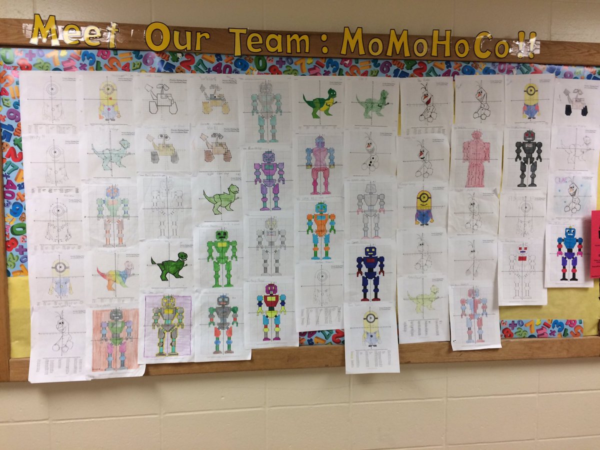 TmonroeEdu's tweet photo. Students doing some pretty cool coordinate plane drawing in math this week! #momohoco https://t.co/COOkKhVmeY