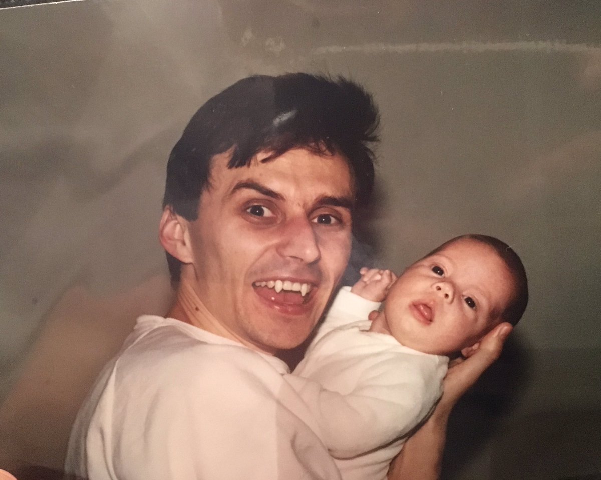 Since today is my birthday, here's a photo shortly after I was born in case anybody was still wondering whether I'm a vampire or not 🦇