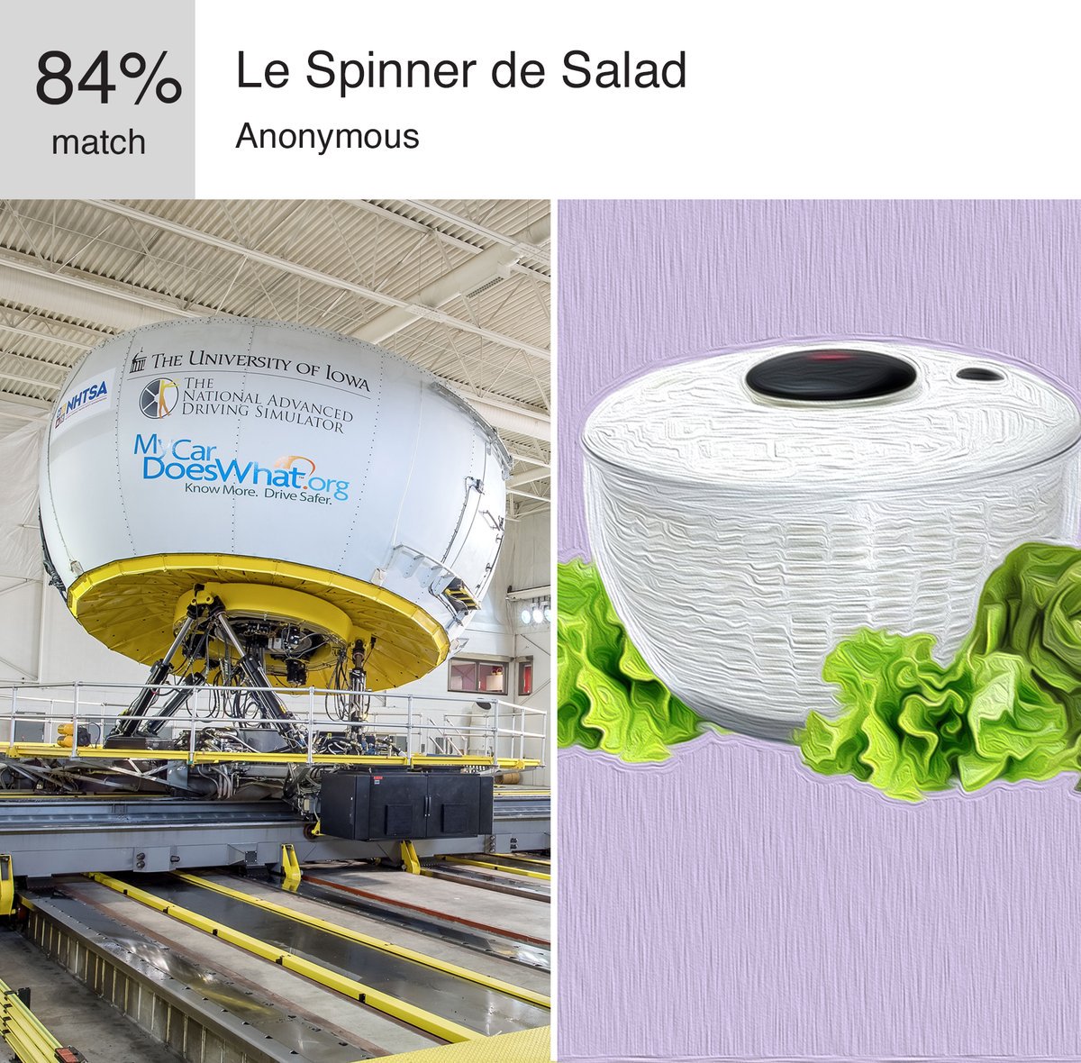 My colleagues at the National Advanced Driving Simulator never cease to amaze me... thanks to all of you <a href="/DrivingSim/">TourAmericaDrivingSimulator</a> !