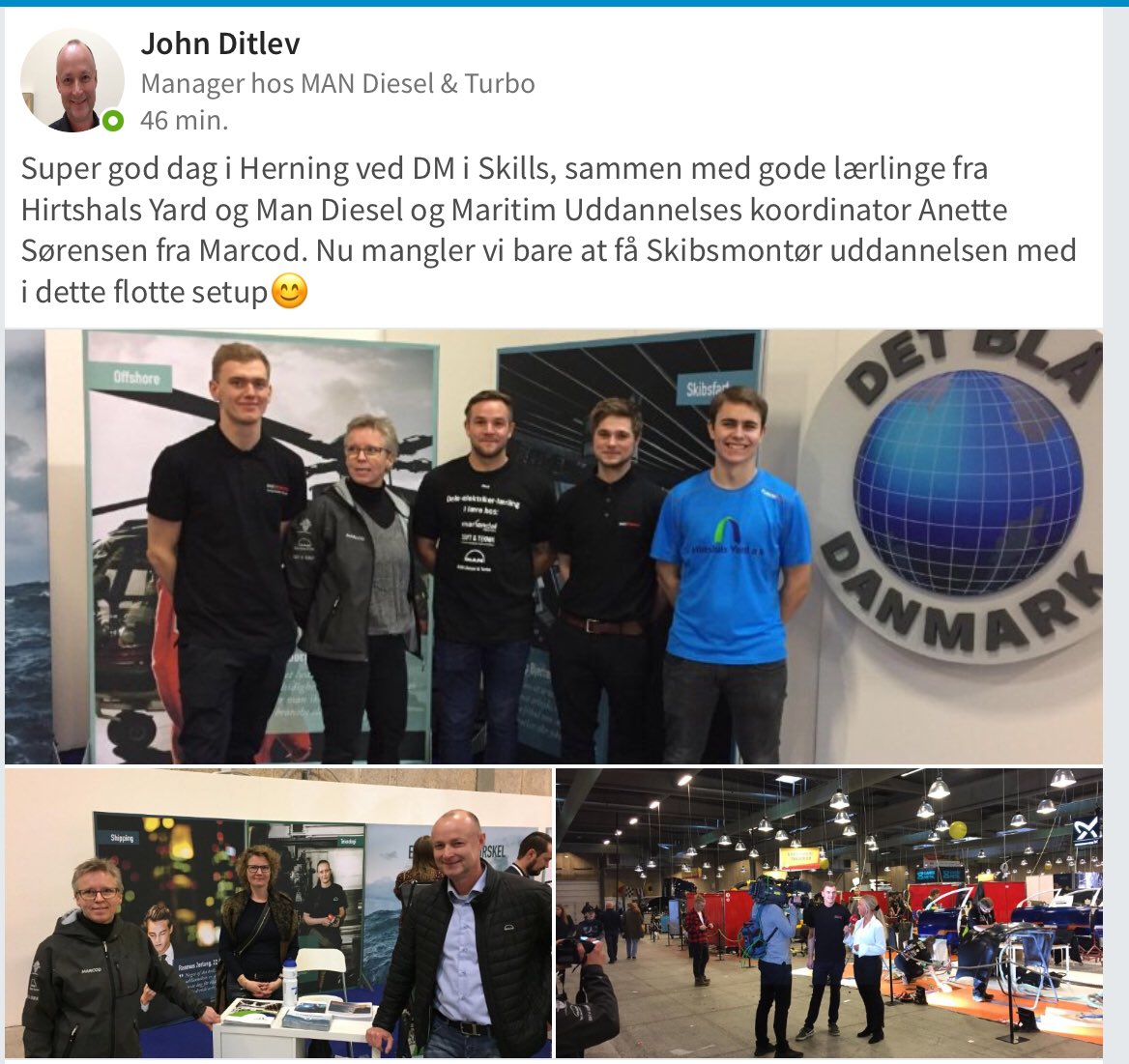 PoulKnudsgaard's tweet photo. Sakset fra LinkedIn - jeg er stolt af, at de nordjyske lærlinge gerne vil reklamere for deres fag og at Anette og John bakker op på fornemste vis.
Vi vil have Skibsmontør uddannelsen til DM i Skills nu! #faglært #mandieselturbo #DetBlåDK https://t.co/9DLXqDIsNs