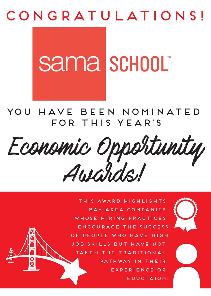 JobTrain's tweet photo. Congratulations to @TinPotCreamery @symantec @samaschoolorg for being nominated for the 2018 Economic Opportunity Awards! Today is the LAST day to nominate a company, go to our website to nominate! #Congratulations #EOA2018 https://t.co/XupRHiRfdw