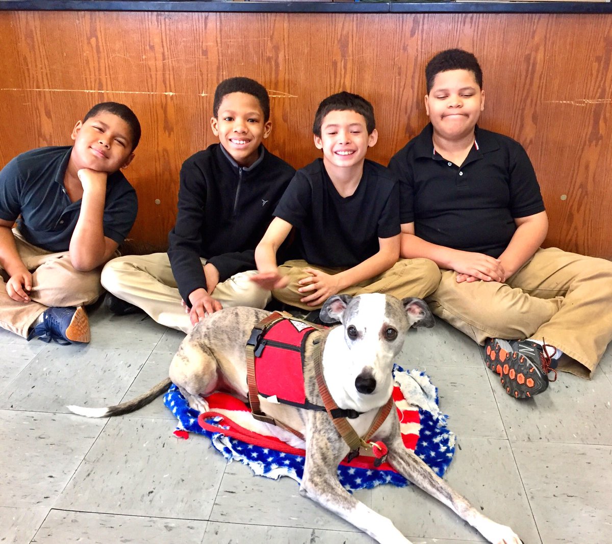 ses_middle's tweet photo. Beth Wilson &amp; her registered therapy Dog, Romi visited the 5th grade elementary Art Therapy class to spend time with the students &amp; who learn how to draw a dog. https://t.co/7wTH17YA8C