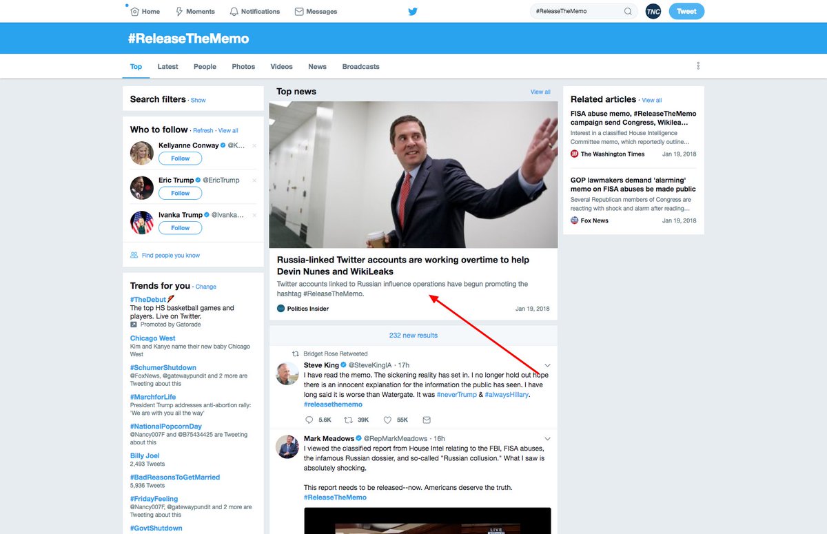 FISA abuse memo - Twitter blames 'Russians'