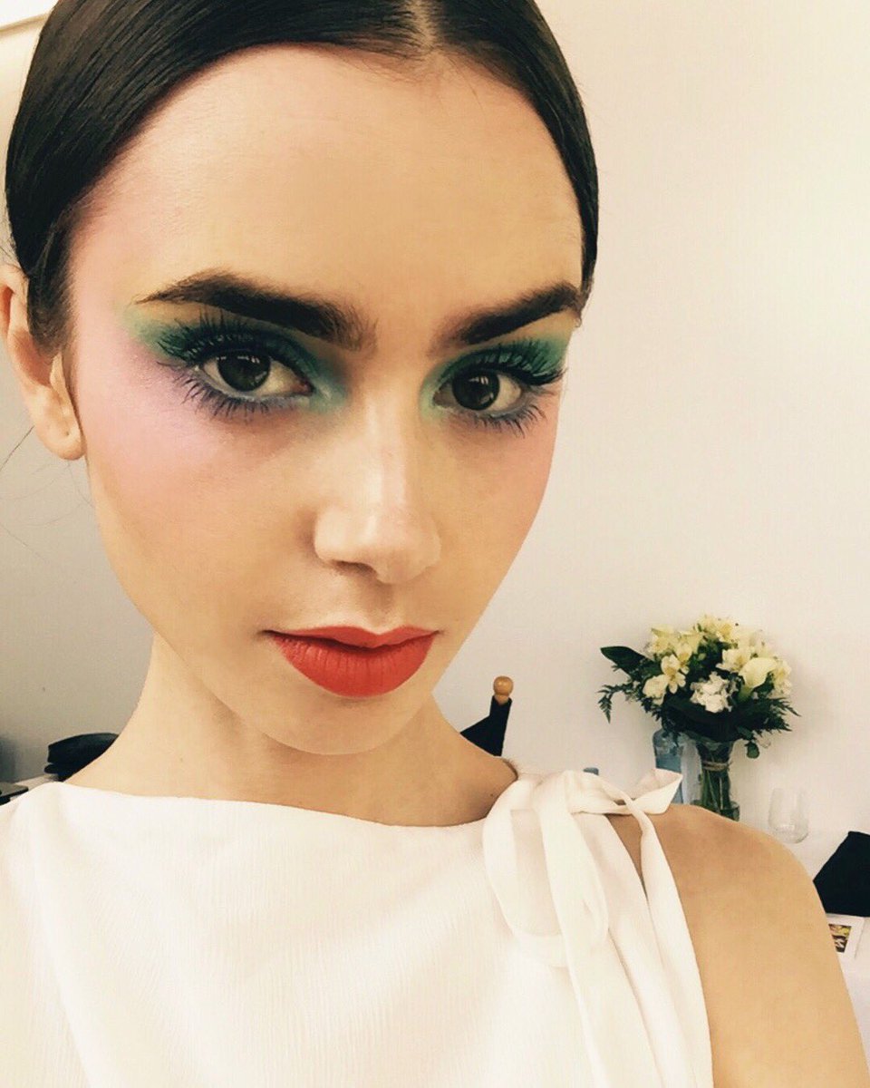 lilycollins's tweet photo. #BTS vs. the final product... https://t.co/cZ09K8sur2
