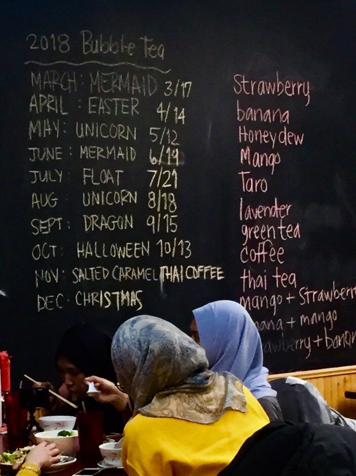 A peak at Thai Thai’s 2018 Bubble Tea line up. 
Up next: Mermaid!