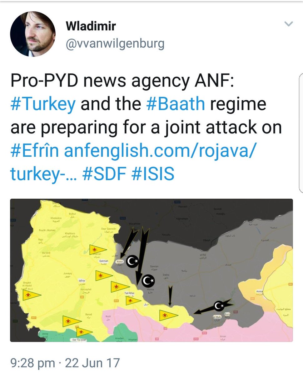 PKK nın haber ajansları Türk  ve Suriye orduları Afrin' e  ortak operasyon yapacak diyormuş.
Ne güzel olurdu 🤗
x.com/vvanwilgenburg…