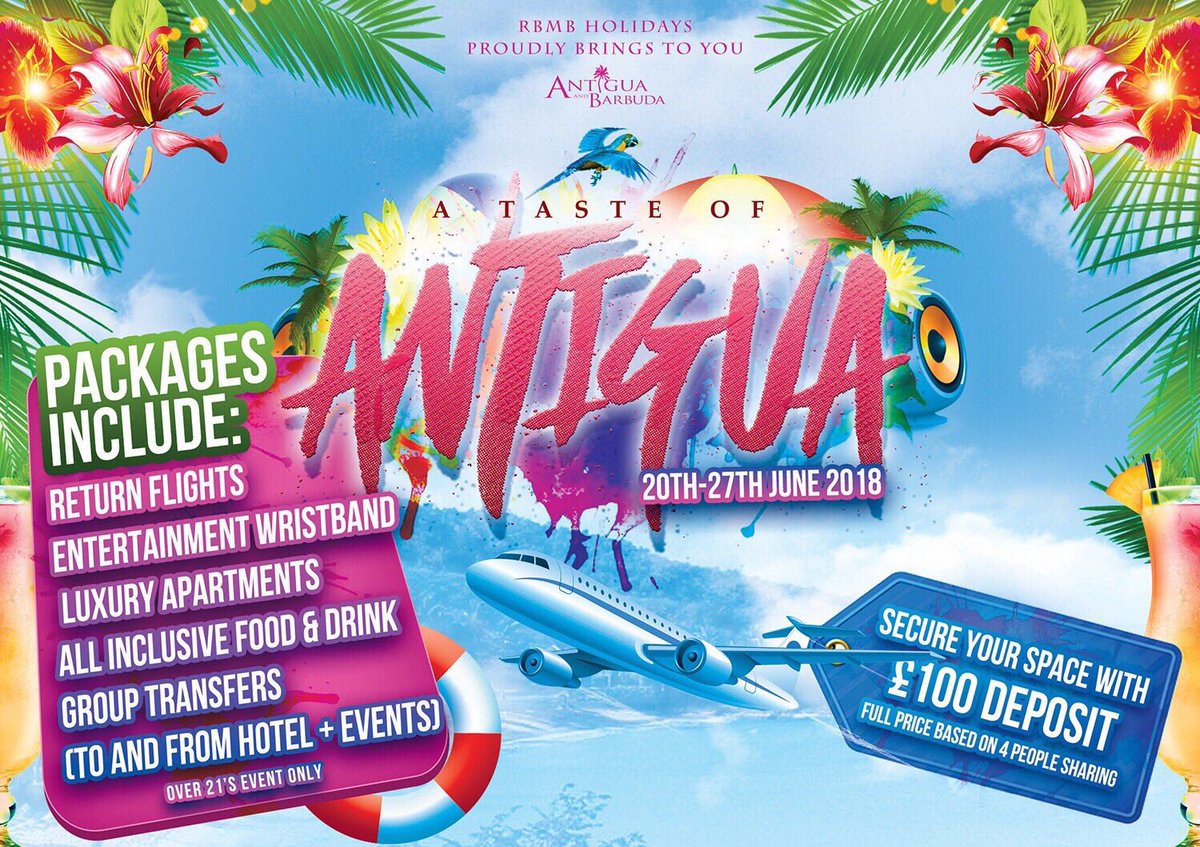 rbmbholidays's tweet image. Spaces are filling up fast. Secure your spot with a £100 deposit 

It's not everyday Europe , sometimes go to the Caribbean 🌴☀️🌊

Rbmbholidays.co.uk 

#Atasteofantigua