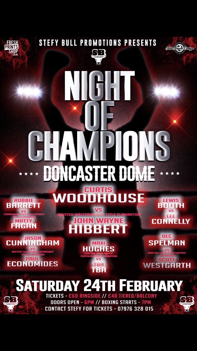 Stefy Bull (@stefybull) on Twitter photo A chance 2 win 2x FREE TICKETS
<a href="/curtiswoodhous8/">Curtis Woodhouse BEM</a> v <a href="/JWHIBBERT/">Wayne Hibbert</a>
<a href="/BarrettRobbie/">Robbie Barrett</a> v <a href="/FaganMatthew/">matthew fagan</a>
<a href="/dec_spelman/">dec spelman</a> v <a href="/scottwestgarth/">scott westgarth</a>
J. Cunningham v Economides
<a href="/AndyTownendk_k/">Andy Townend</a> <a href="/2smooth_booth/">lewis 2 smooth booth</a> simply follow and RT winners chosen at random in week FREE TICKETS GIVEAWAY A chance 2 win 2x FREE TICKETS
<a href="/curtiswoodhous8/">Curtis Woodhouse BEM</a> v <a href="/JWHIBBERT/">Wayne Hibbert</a>
<a href="/BarrettRobbie/">Robbie Barrett</a> v <a href="/FaganMatthew/">matthew fagan</a>
<a href="/dec_spelman/">dec spelman</a> v <a href="/scottwestgarth/">scott westgarth</a>
J. Cunningham v Economides
<a href="/AndyTownendk_k/">Andy Townend</a> <a href="/2smooth_booth/">lewis 2 smooth booth</a> simply follow and RT winners chosen at random in week FREE TICKETS GIVEAWAY