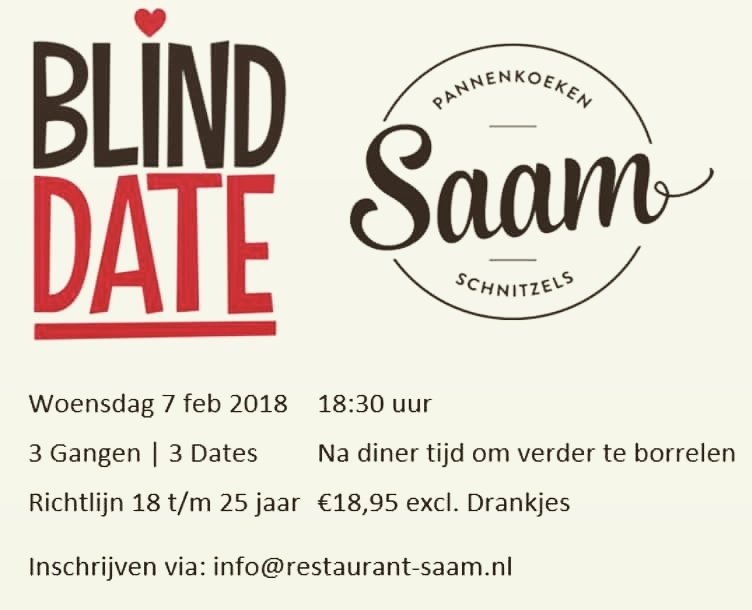 RestaurantSaam's tweet photo. #blinddate #valentijn https://t.co/sT0IJ5sjeF