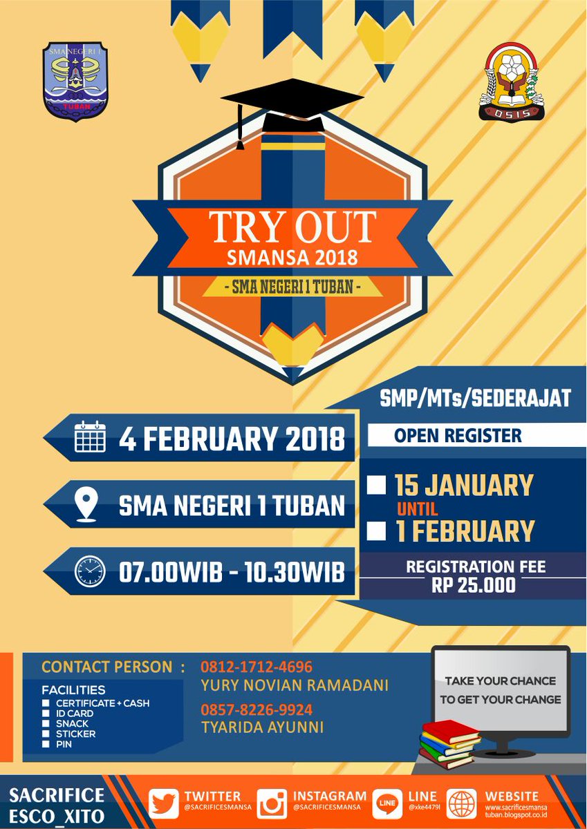 Buat adik-adik SMP/MTs se-Kabupaten Tuban, buruan ikuti Try Out SMANSA 2018.