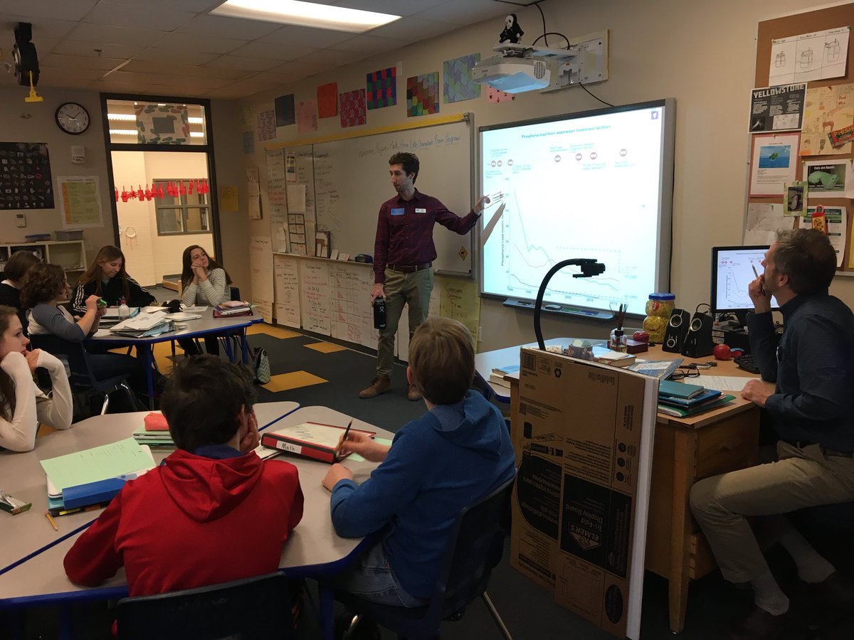 askapof's tweet photo. Swift 7th and 8th grade math classes gave feedback to Lake Champlain Basin Folks on their 2018 State of the Lake graphs today. #wsdvt https://t.co/oU0lEoLBQf