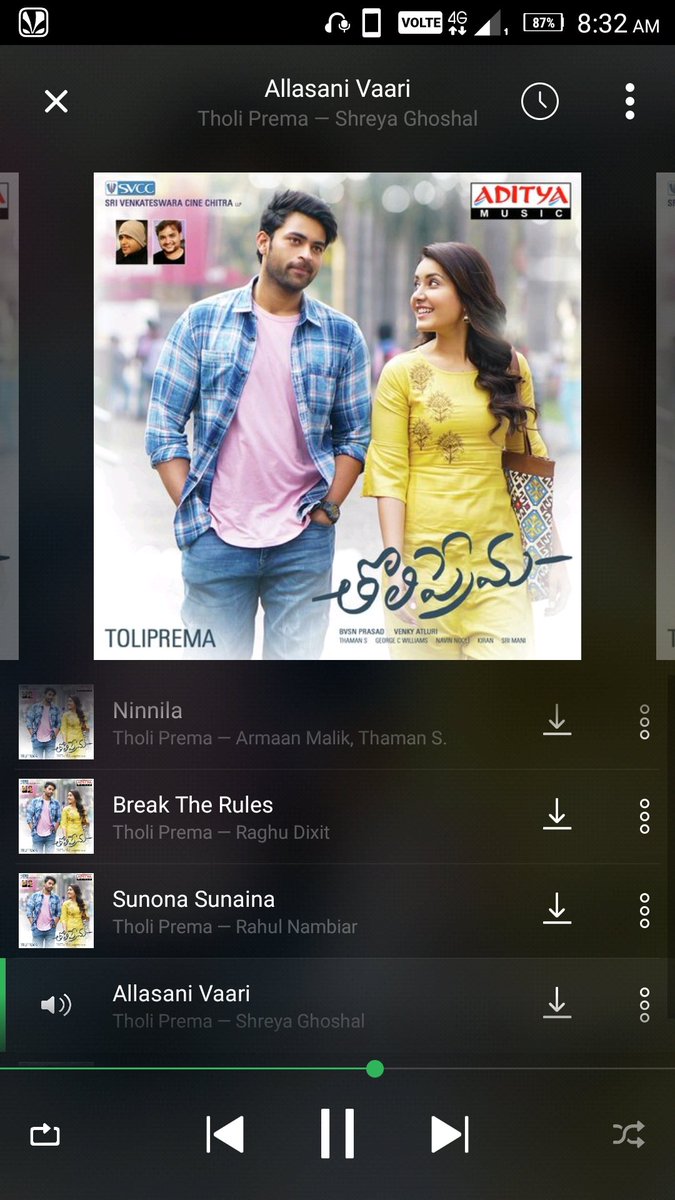 @MusicThaman #AllasaniVaari frm #Tholiprema awesome vocals by @shreyaghoshal lovely tunes yet again mannn 3.5/5