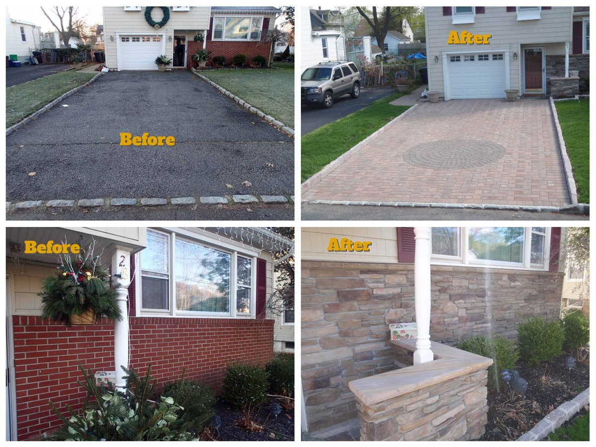 PrimeBuilds's tweet image. Paver driveway conversion and stone veneer siding before/after shots.  @PrimeBuilds #PrimeBuilds  #PrimeConstruction #PrimeConstructionRemodeling #ExcellenceIsAHabit #ThisIsOurWork
