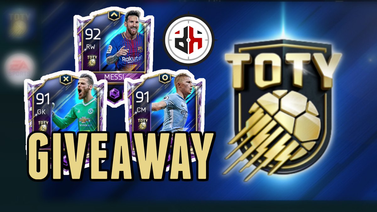 Fifa Mobile 18 #TOTY Giveaway Time Brought to you by @EAFIFAMOBILE! Win your choice of ANY TOTY Player. Like, Retweet &amp; Follow for a Chance to win! Also Subscribe to my channel Youtube.com/dHitman137