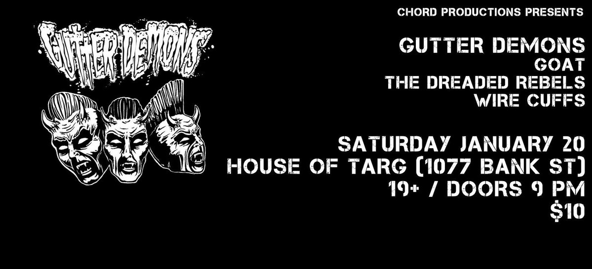WireCuffs's tweet photo. Only one more night before our first show @HouseofTarg – come check it out! #grimecore #ottawapunk https://t.co/DKNU9d6tY5 https://t.co/ciEtcXYDEs