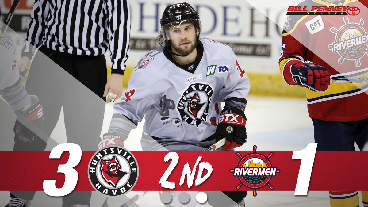 HuntsvilleHavoc's tweet photo. Two goals from Tyler Piacentini helps the Havoc extend their lead heading into the final frame! #WeAreHSV https://t.co/elWvgBlkx1