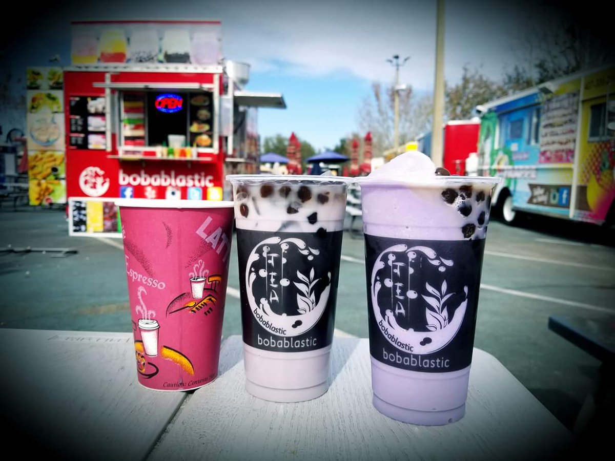 Happy Friday Everyone:

Hope everyone is enjoying their Friday. If you are thirsty we have yummy drink available in 3 types: Hot, Iced, Blended. Picture are Taro with Honey Boba. It a Bobablastic Boba Tea &amp; Smoothie kind of day.