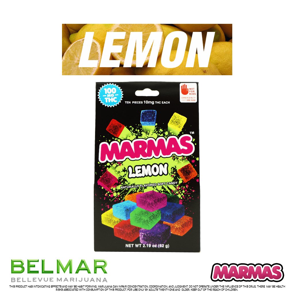 BelMar425's tweet image. Lemon Marmas by Marmas are a sweet fruit chew that will blast you off into a great weekend.  One of their many stellar flavors available, Marmas will hit you right in the sweet spot.
#Marma #Marmas #MarmaEdibles #BelMar #Bellevue #Cannabis #Marijuana #THC #Infused #Edible #Fruit
